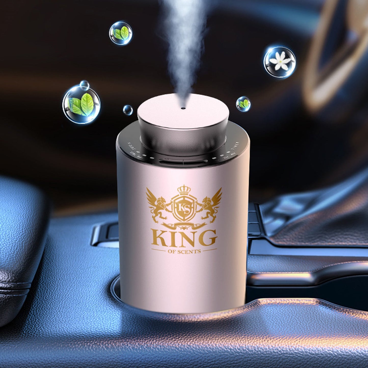 King Of Scents Aroma Essential Oils Diffuser Operated Cordless Nebulizer Car Diffusers for Essential Oils Large Room Hotel Travel Easter Gift(Included oil10ml-4 Color) - Pink (Pack of 3)