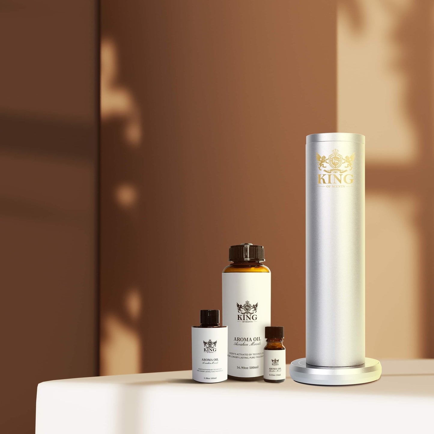 King Of Scents The Best-Selling Set Aroma Diffuser Gift Set of Blended Essential Oils, Peach + Pink Diamond + Rose + Sea Breeze + Silmarillion - 10 Milliliter