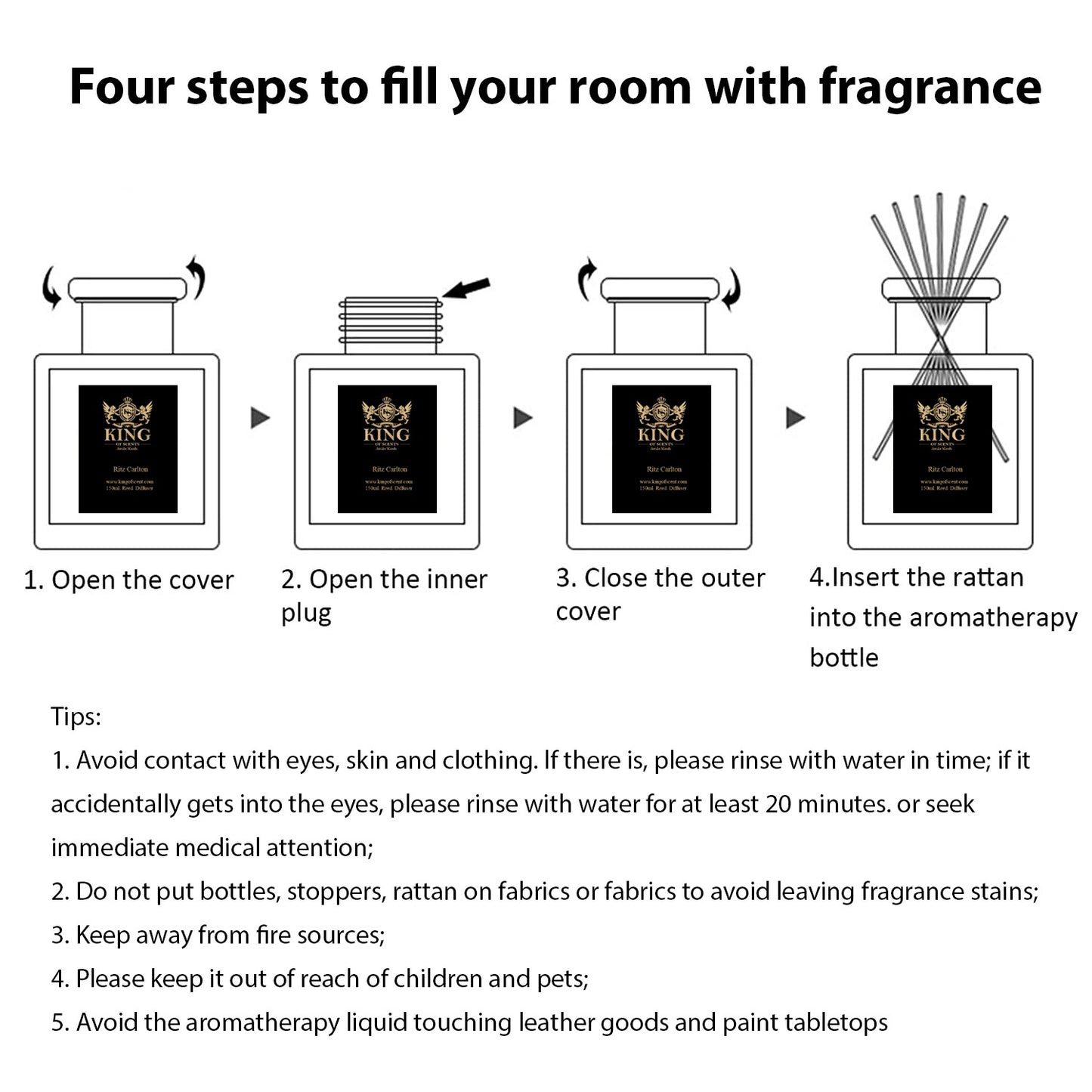 Reed Diffuser & Oil Diffuser Sticks, Aromatherapy, Home & Kitchen Décor,Fragrance and Gifts - Pack of 3 (Ritz Carlton)