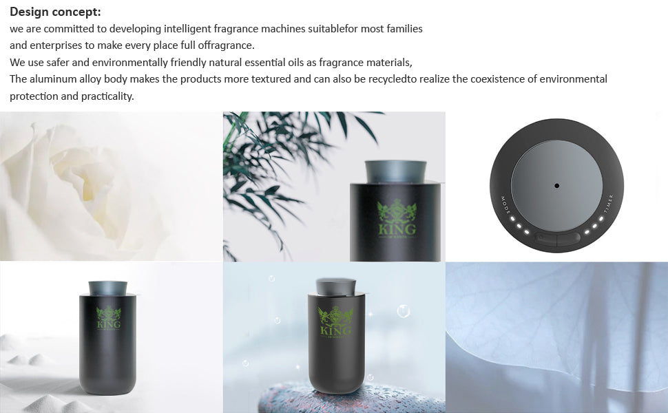 King Of Scents Aroma Essential Oils Diffuser Operated Cordless Nebulizer Car Diffusers for Essential Oils Large Room Hotel Travel Easter Gift(Included oil10ml-4 Color) - Black (Pack of 3)