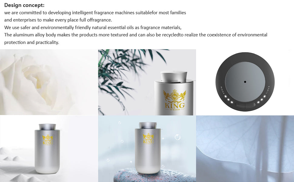 King Of Scents Aroma Essential Oils Diffuser Operated Cordless Nebulizer Car Diffusers for Essential Oils Large Room Hotel Travel Easter Gift(Included oil10ml-4 Color) - Silver (Pack of 3)