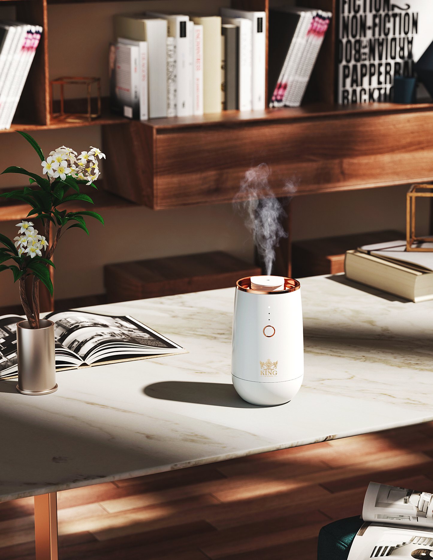 King of scents Luxury aroma Essential Oil Diffuser, King of scents Portable Mini Oil Diffuser for Car, Office ( white )!