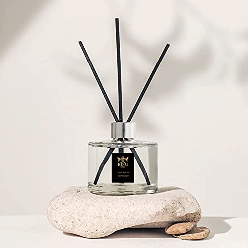 KING OF SCENTS Aroma Reed Diffuser (120ml) Westin White Tea Reed Diffuser Set,Reed Diffuser & Oil Diffuser Sticks, Home & Kitchen Décor,Fragrance and Gifts