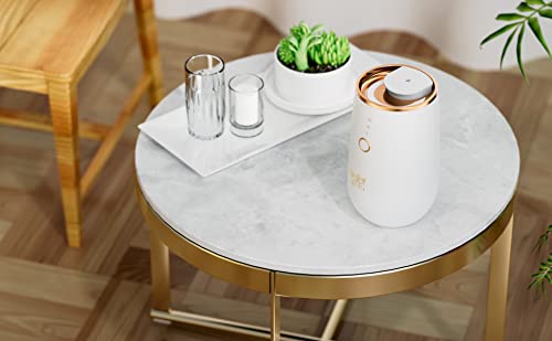 King Of Scents Essential Oils Diffuser with 9 Ambient Light Battery Operated Cordless Nebulizer Car Diffusers for Essential Oils Large Room Hotel Travel Easter Gift - White