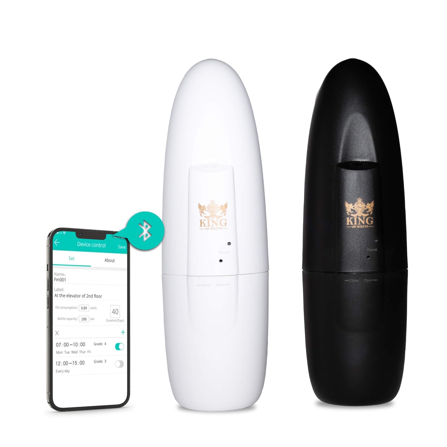 King of scents Aroma Diffuser - Up to 500 Sq. FT Coverage - Nanotechnology Plug in Oil Diffuser for Essential Oils -for Home and Office - Wall Silent & Waterless Oil Diffuser (White+ black )