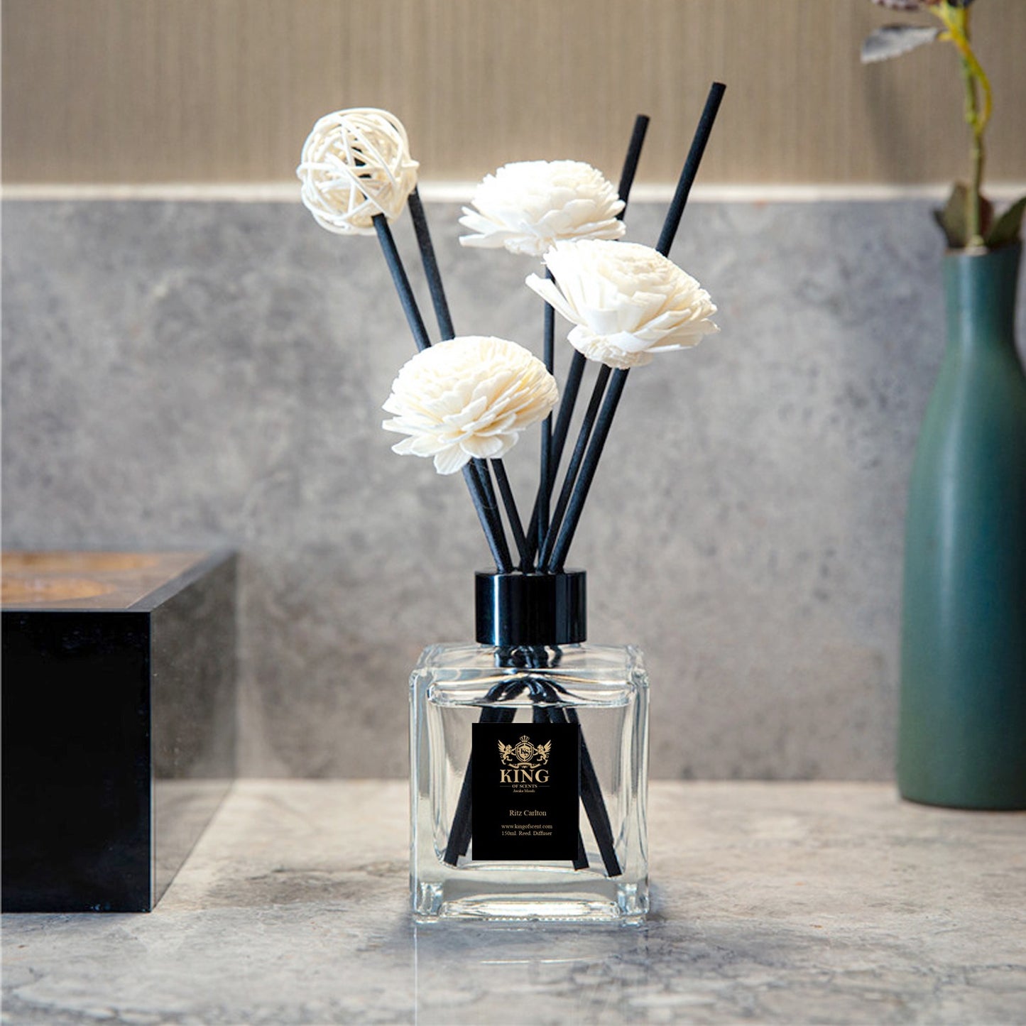 King of scents Aroma Reed Diffuser (150ml) Ritz Carlton Reed Diffuser Set,Reed Diffuser & Oil Diffuser Sticks, Home & Kitchen Décor,Fragrance and Gifts