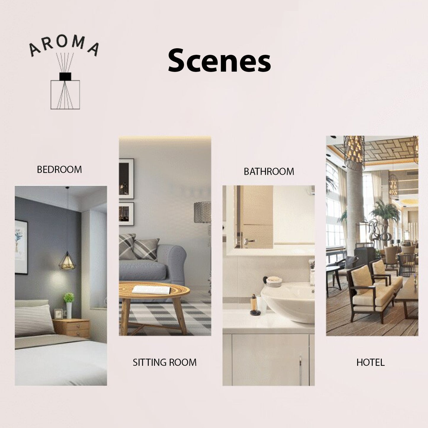 King of scents Aroma Reed Diffuser 120ml) Shangri-La Reed Diffuser Set,Reed Diffuser & Oil Diffuser Sticks, Home & Kitchen Décor,Fragrance and Gifts