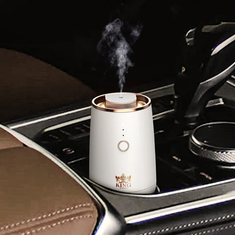 King of scents Luxury aroma Essential Oil Diffuser, King of scents Portable Mini Oil Diffuser for Car, Office ( white )!