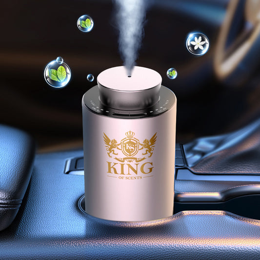 King Of Scents Aroma Essential Oils Diffuser Operated Cordless Nebulizer Car Diffusers for Essential Oils Large Room Hotel Travel Easter Gift(Included oil10ml-4 Color) (Pink)