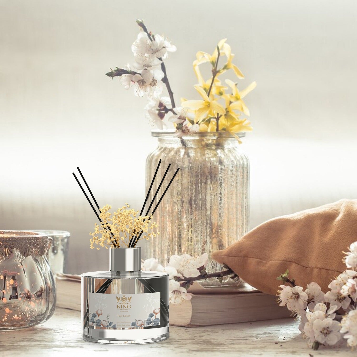 Reed Diffuser & Oil Diffuser Sticks with Flower, Aromatherapy, Home & –  King Of Scents