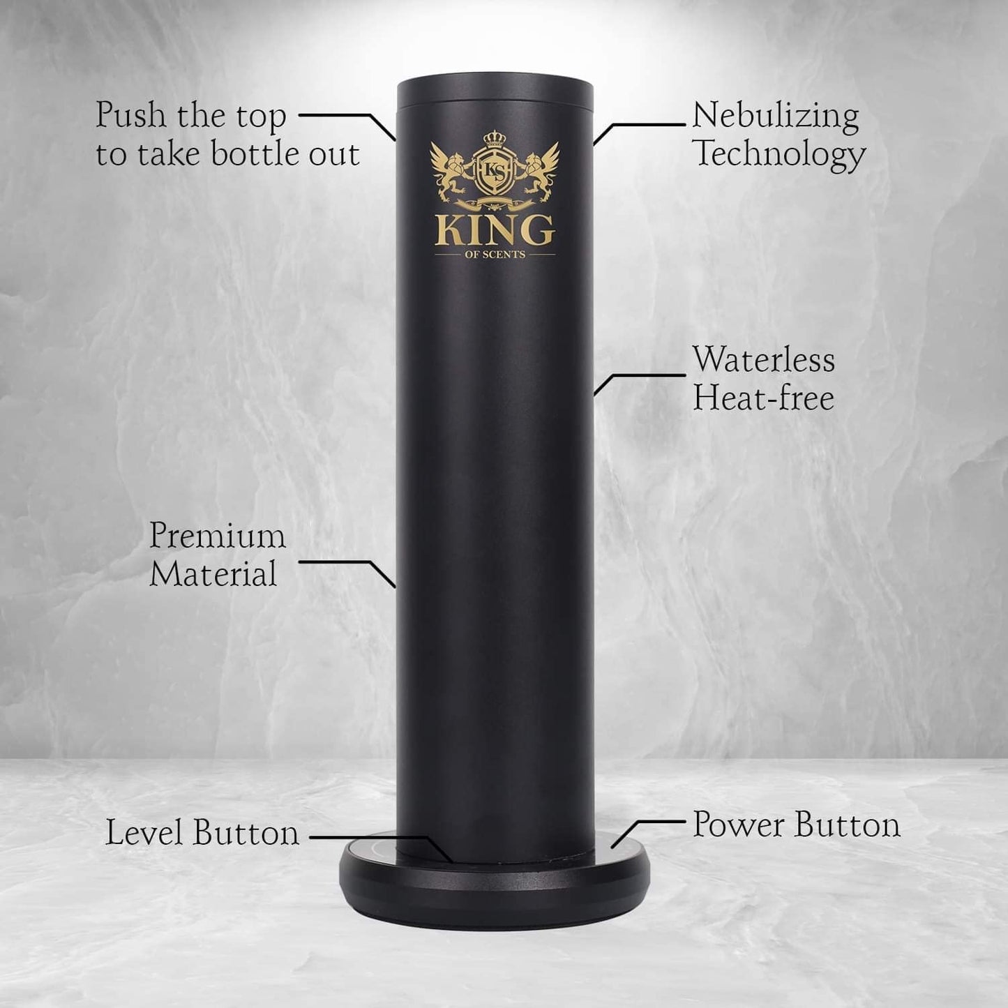 KING OF SCENTS BT Bluetooth Aroma Essential Oil Diffuser Fragrance Diffuser, Cold-Air Diffusion Scent Machine