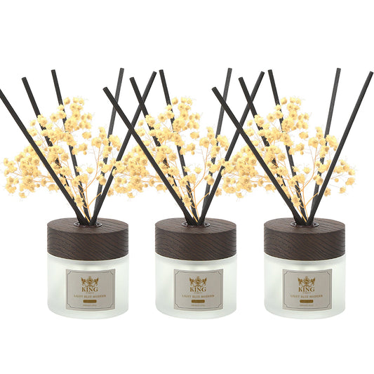 Light Blue Modern Reed Diffuser Set,Reed Diffuser & Oil Diffuser Sticks with Flower, Aromatherapy, Home & Kitchen Décor,Fragrance and Gifts (Pack Of 3)