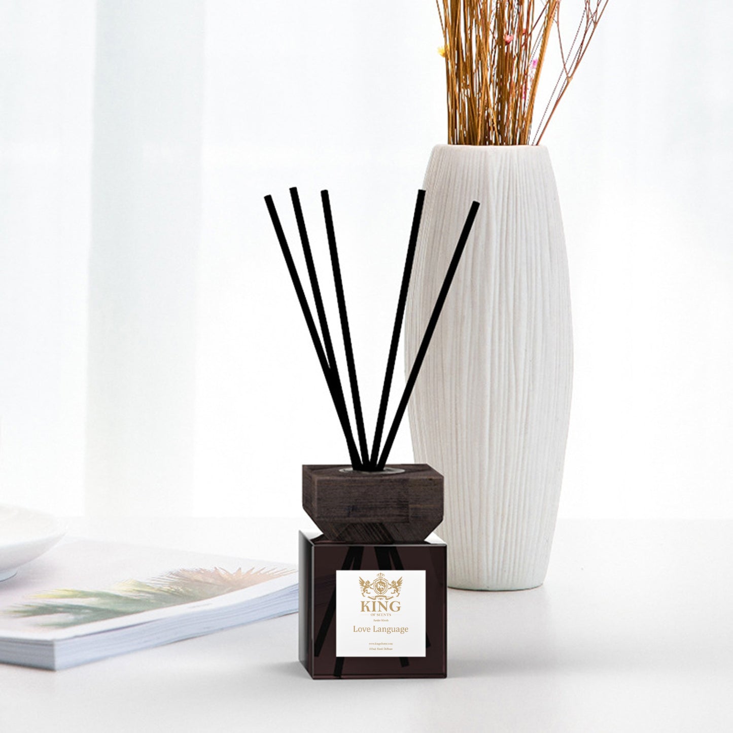 Love Language Reed Diffuser Set,Reed Diffuser & Oil Diffuser Sticks with Flower, Aromatherapy, Home & Kitchen Décor,Fragrance and Gifts