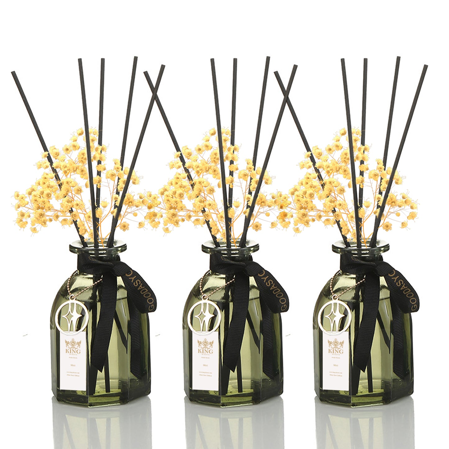 Mint Reed Diffuser Set,Reed Diffuser & Oil Diffuser Sticks with Flower, Aromatherapy, Home & Kitchen Décor,Fragrance and Gifts…