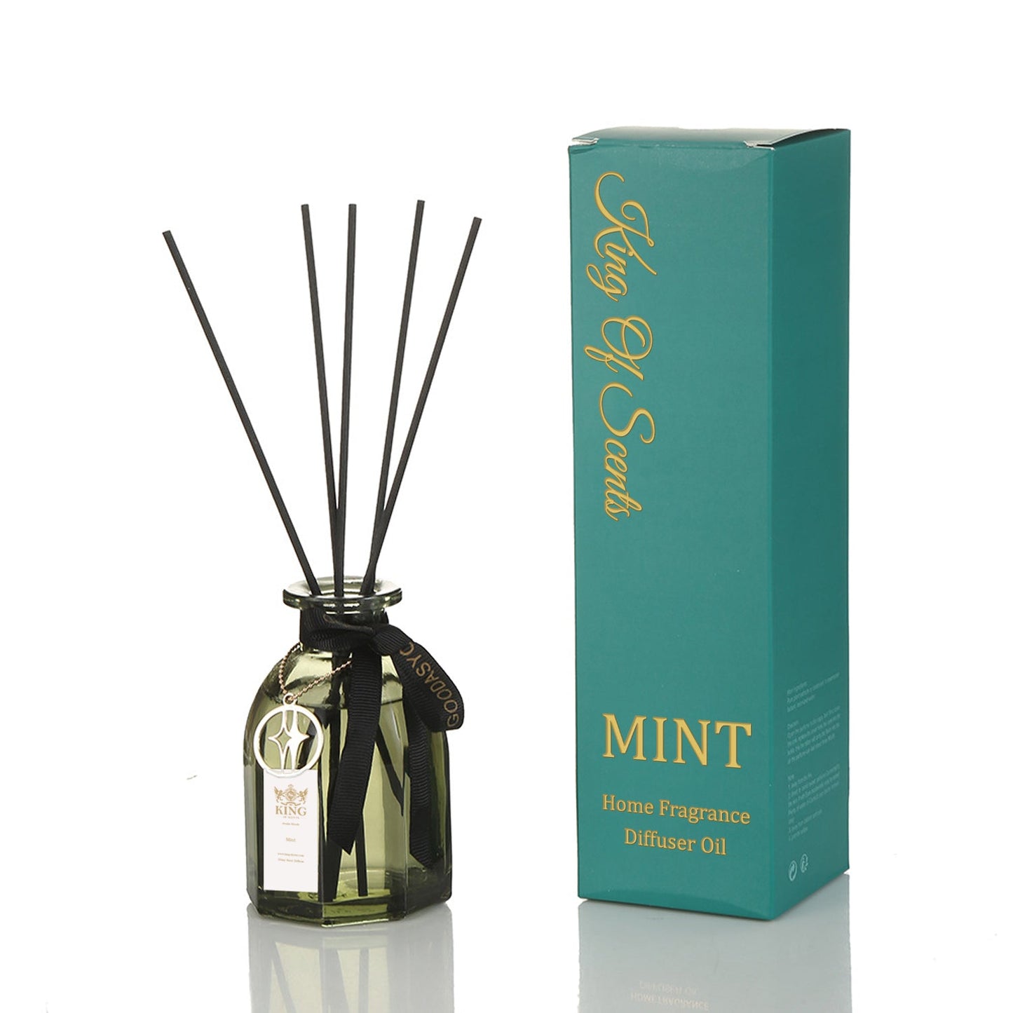 Mint Reed Diffuser Set,Reed Diffuser & Oil Diffuser Sticks with Flower, Aromatherapy, Home & Kitchen Décor,Fragrance and Gifts (Pack Of 3)