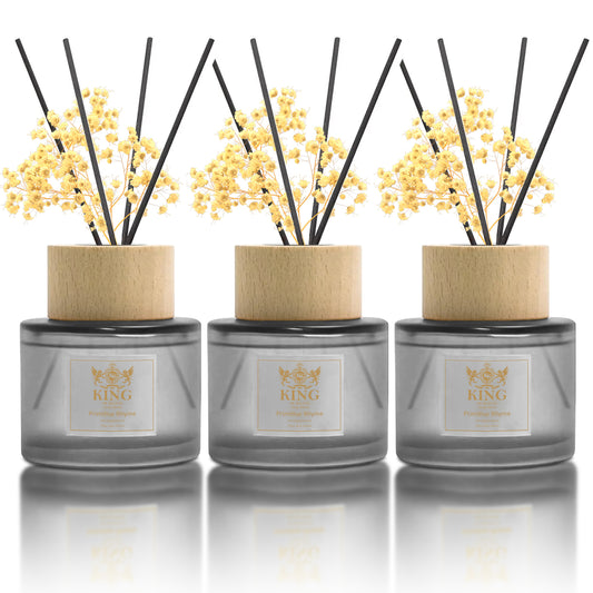 Primitive Rhyme Reed Diffuser Set,Reed Diffuser & Oil Diffuser Sticks with Flower, Aromatherapy, Home & Kitchen Décor,Fragrance and Gifts (Pack Of 3)