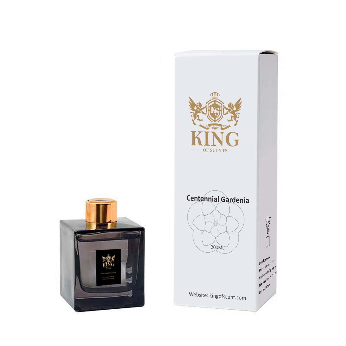 King of scents Aroma Reed Diffuser 6.7 oz (200ml), Centennial Gardenia Reed Diffuser Set,Reed Diffuser & Oil Diffuser Sticks, Aromatherapy, Home & Kitchen Décor,Fragrance and Gifts